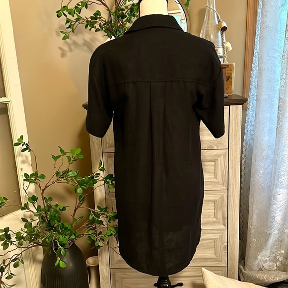 NWT | J CREW Linen Utility Shirt Dress in Black - Picture 7 of 10